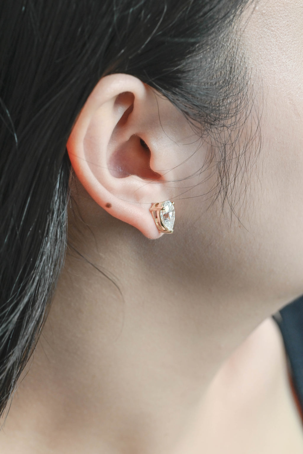 IGI Certified Pear Shaped Lab Grown Diamond Stud Earrings | D VS1 EX | 1-3 CTW | 14K 18K Gold