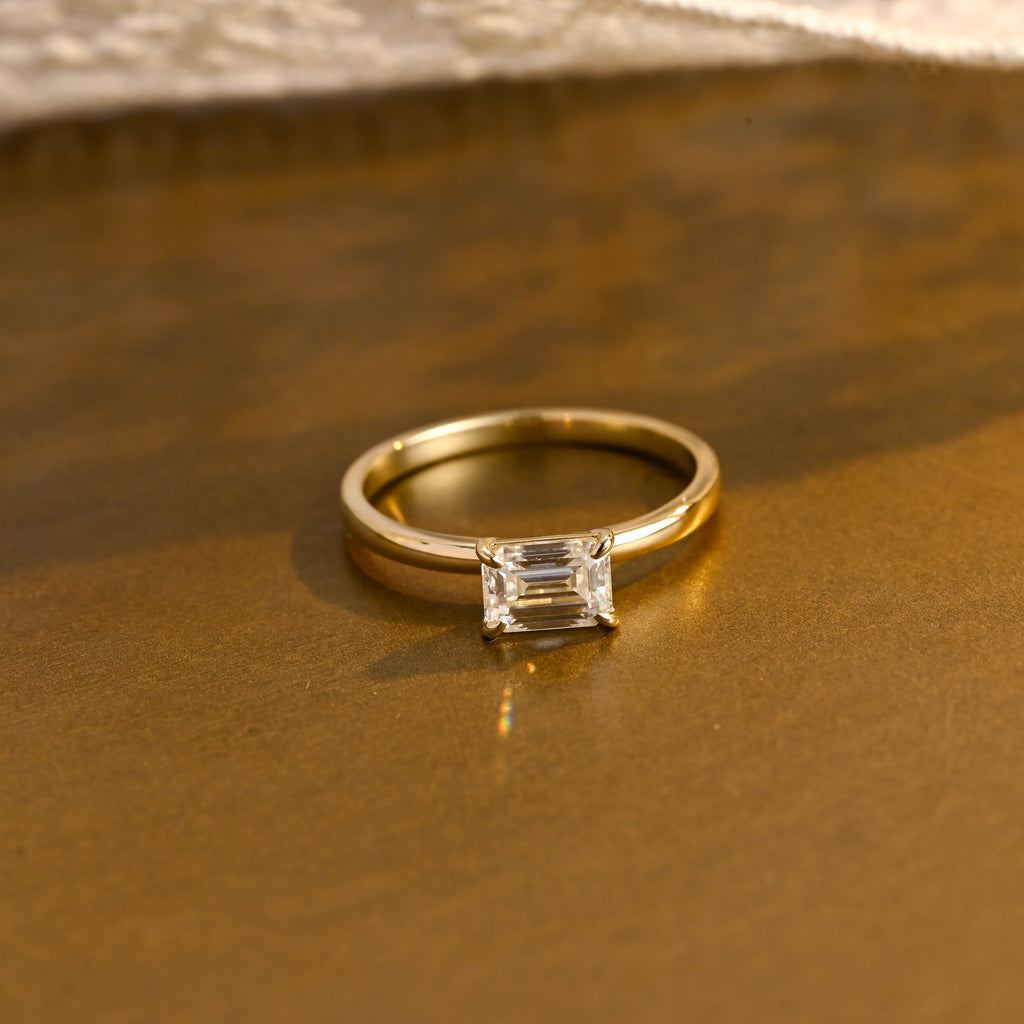 IGI Certified 1-5 Carat Emerald Cut Lab Grown Diamond Ring | D VS1 EX | 14K 18K Gold & Platinum