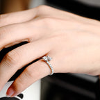 Toi et Moi Pear Cut Lab Grown Diamond Ring | Two-Stone Pave Band | D-E VVS-VS | 14K 18K Platinum