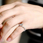Toi et Moi Pear Cut Lab Grown Diamond Ring | Two-Stone Pave Band | D-E VVS-VS | 14K 18K Platinum