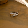 Toi et Moi Pear Cut Lab Grown Diamond Ring | Two-Stone Pave Band | D-E VVS-VS | 14K 18K Platinum