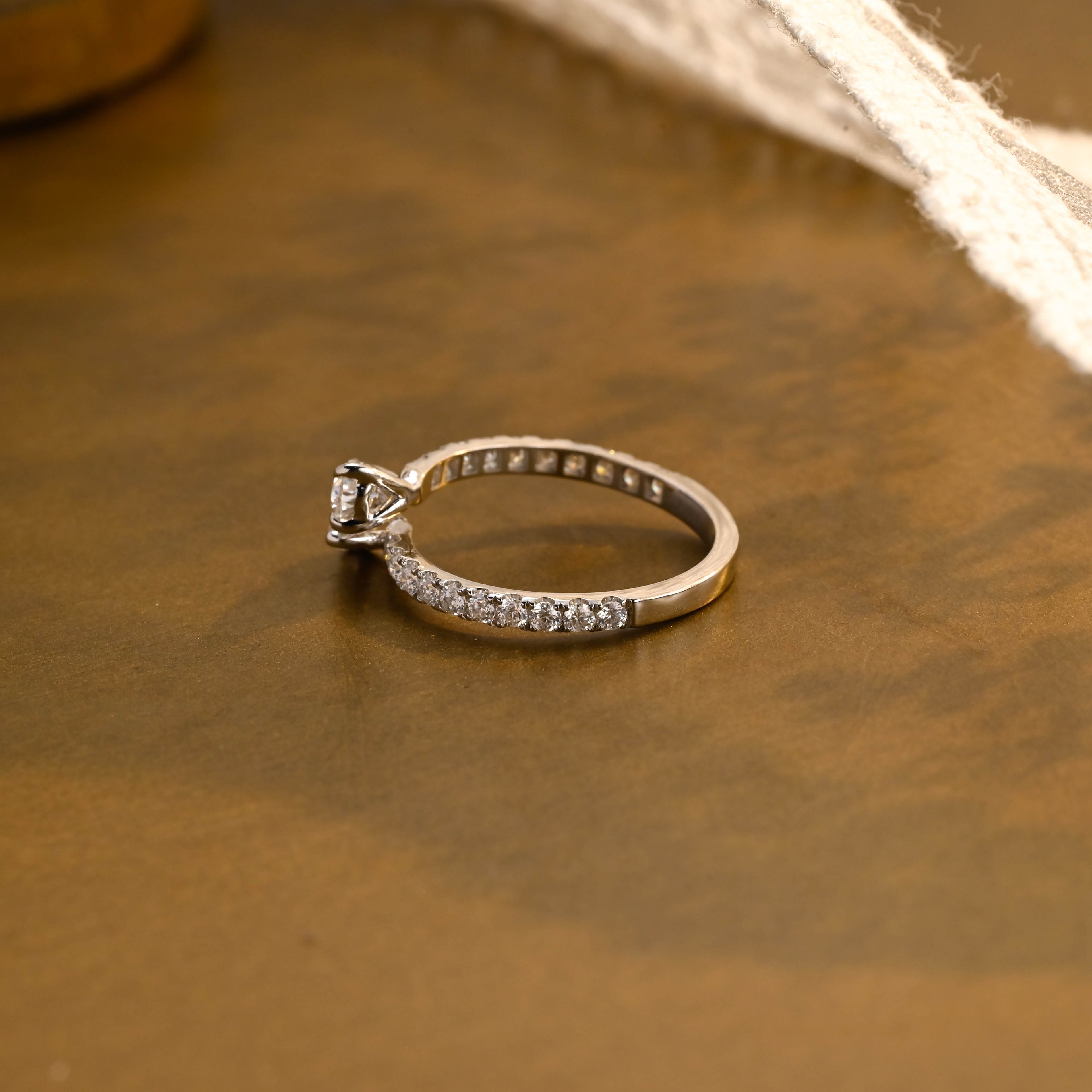 Toi et Moi Pear Cut Lab Grown Diamond Ring | Two-Stone Pave Band | D-E VVS-VS | 14K 18K Platinum