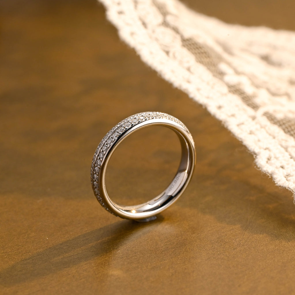 0.9 CTW Round Brilliant Lab Grown Diamond Pave Eternity Band | D-E VVS-VS | 14K 18K Platinum