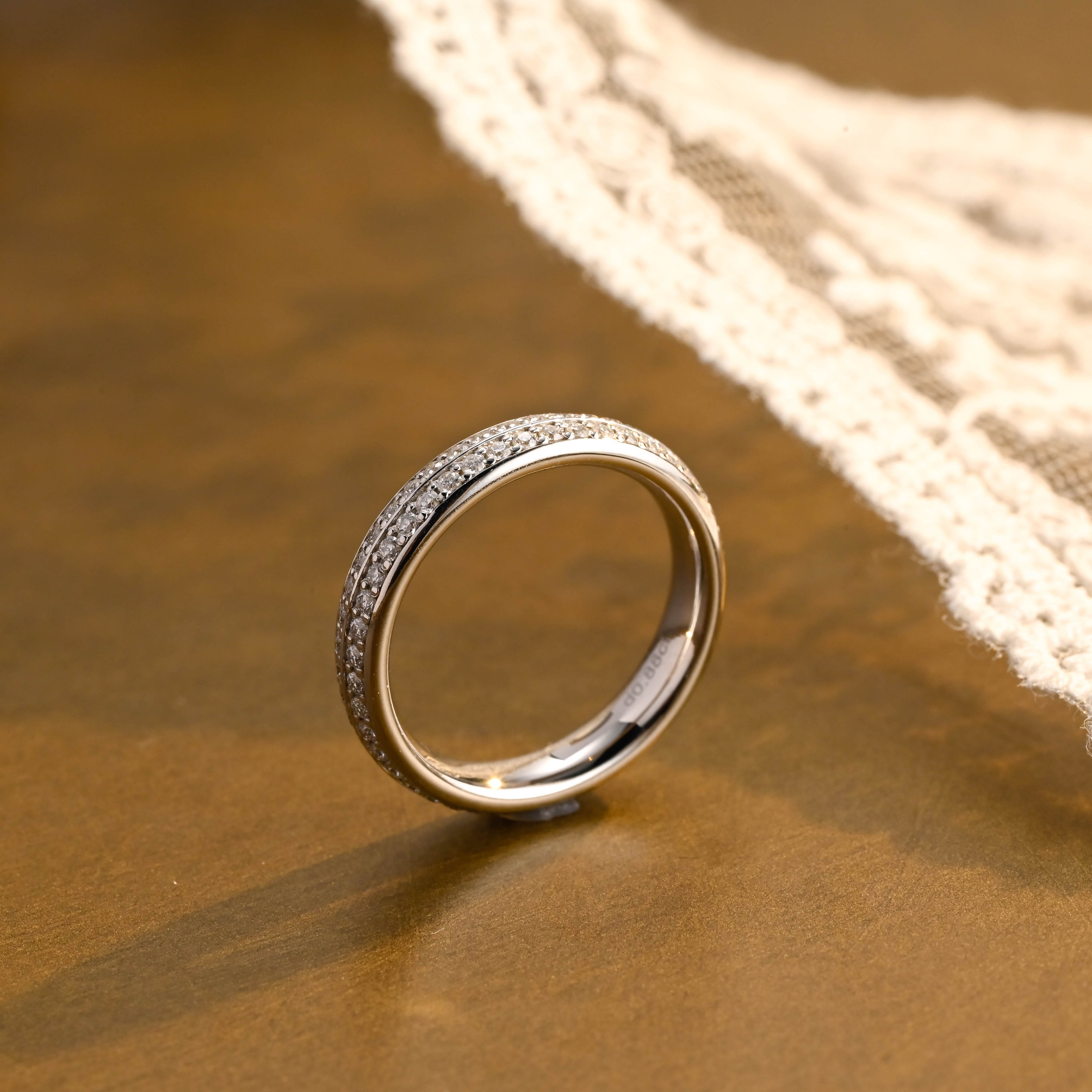 0.9 CTW Round Brilliant Lab Grown Diamond Pave Eternity Band | D-E VVS-VS | 14K 18K Platinum