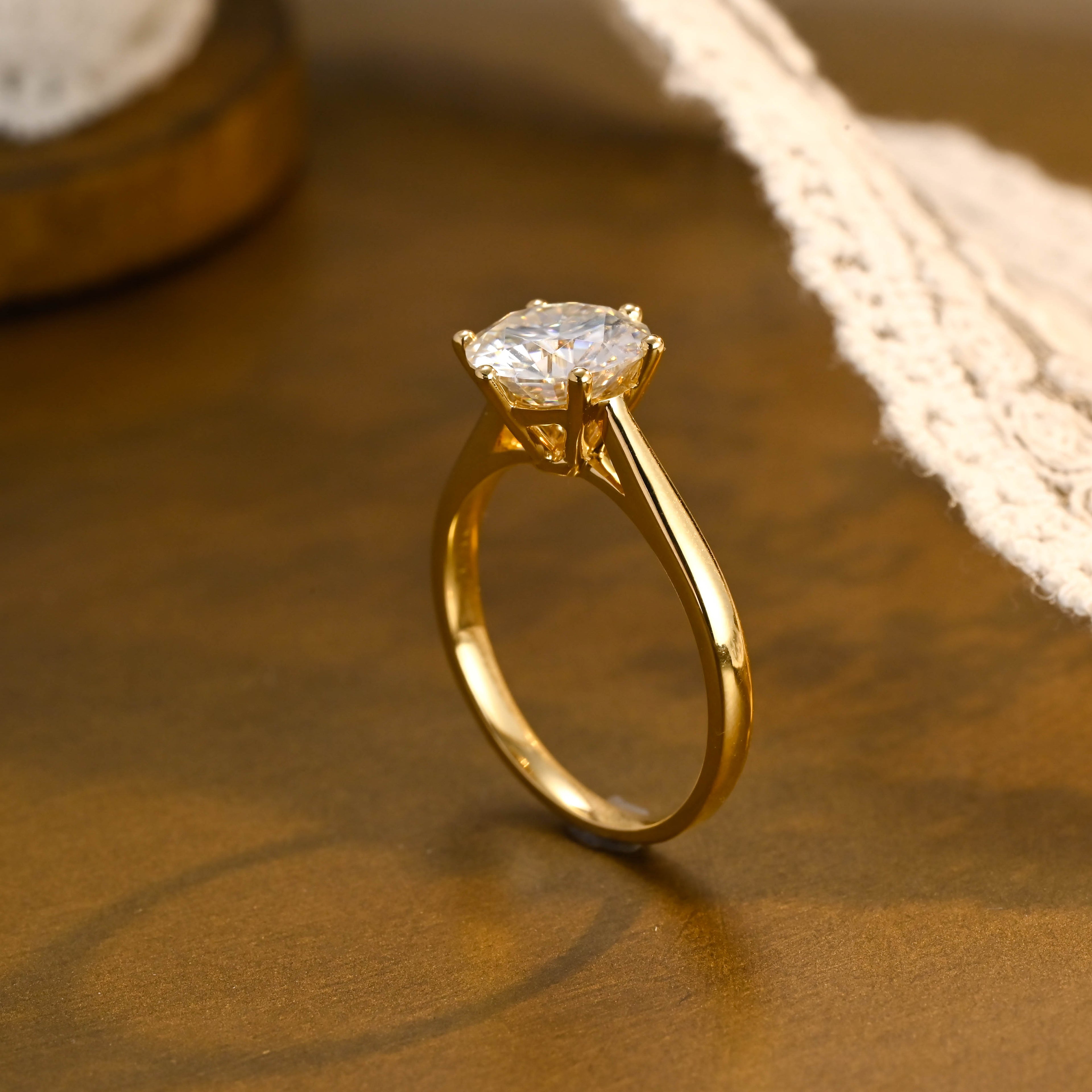 IGI Certified 1-5 Carat Round Brilliant Lab Grown Diamond Ring | D VS1 Ideal Cut | 14K 18K Gold & Platinum