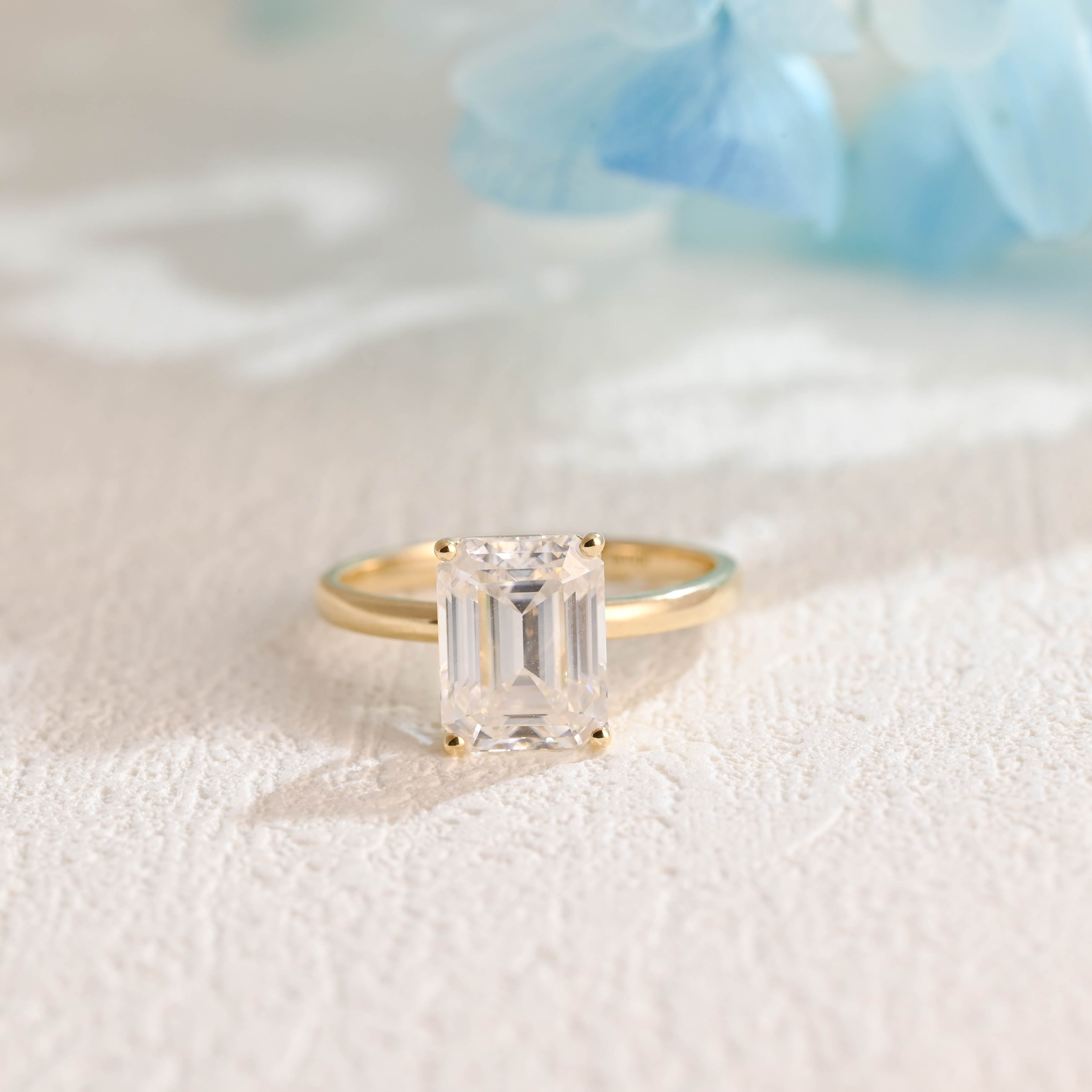 IGI Certified 1-5 Carat Emerald Cut Lab Grown Diamond Ring | D VS1 EX | 14K 18K Gold