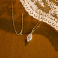 IGI Certified Marquise Cut Lab Grown Diamond Necklace | D VS1 EX | 1-3 Carat | 14K 18K Gold