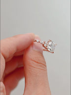 IGI Certified 1-3 Carat Cushion Cut Lab Grown Diamond Ring | D VS1 EX | 14K 18K Rose Gold