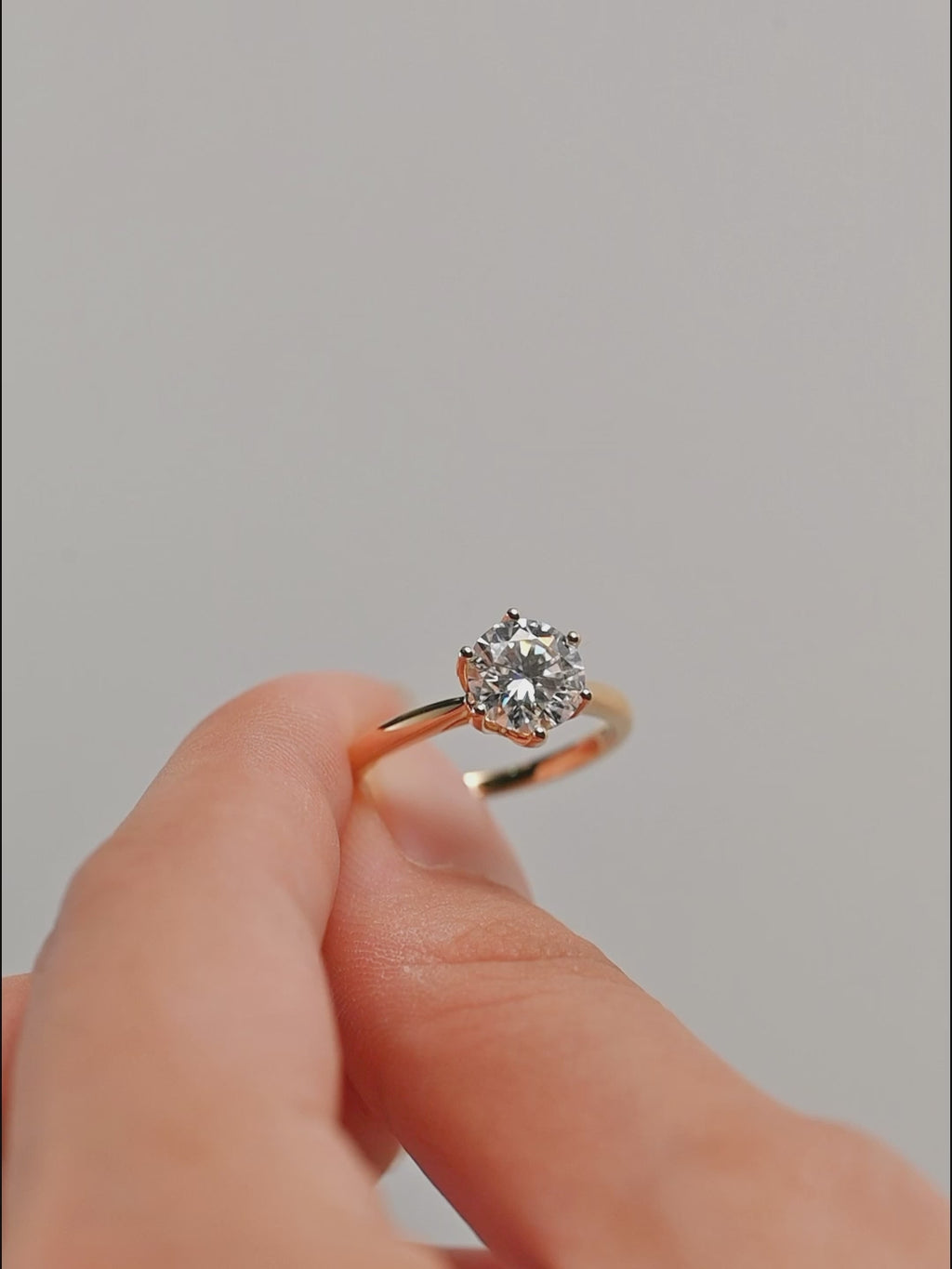 premium ethical lab grown round diamond solitaire ring with luxury gift box and igi certificate