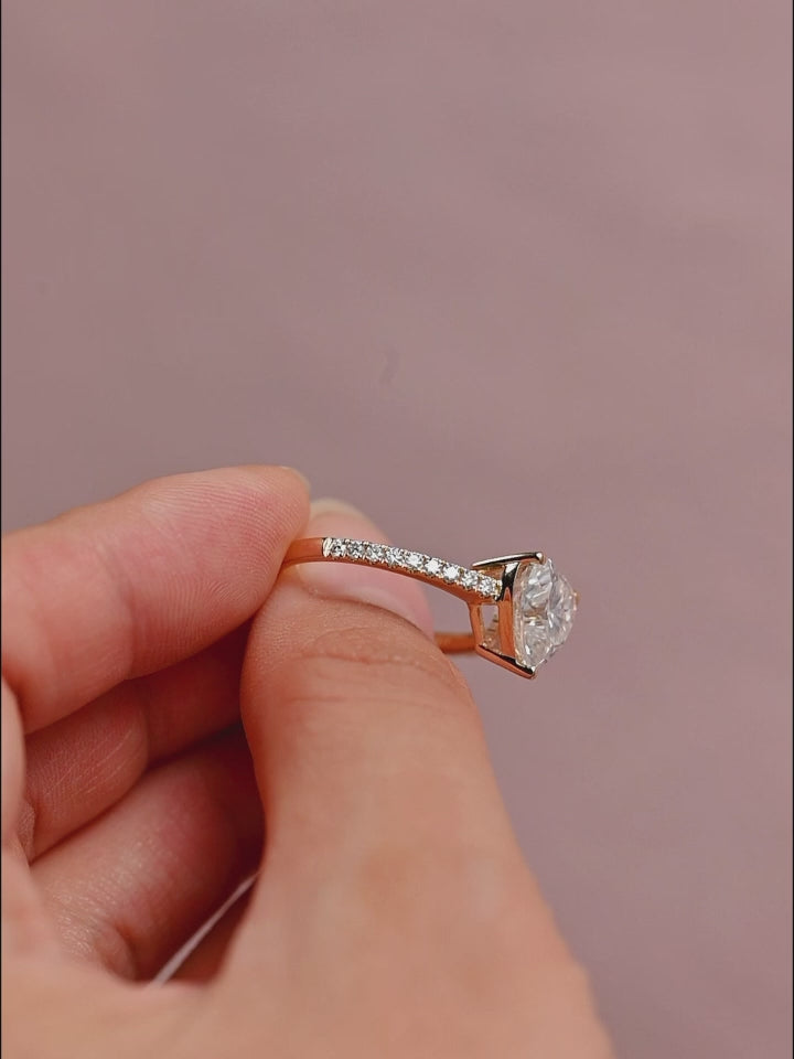 IGI Certified Heart Shaped Lab Grown Diamond Ring | 1-3 CT | D VS1 EX | 14K 18K Gold & Platinum