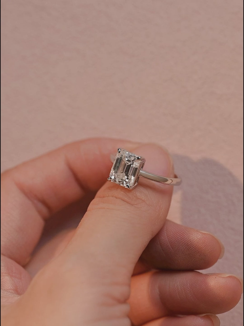 IGI Certified 1-5 Carat D Color VS1 Clarity Emerald Cut Lab Grown Diamond Engagement Ring in 14K/18K Gold or Platinum
