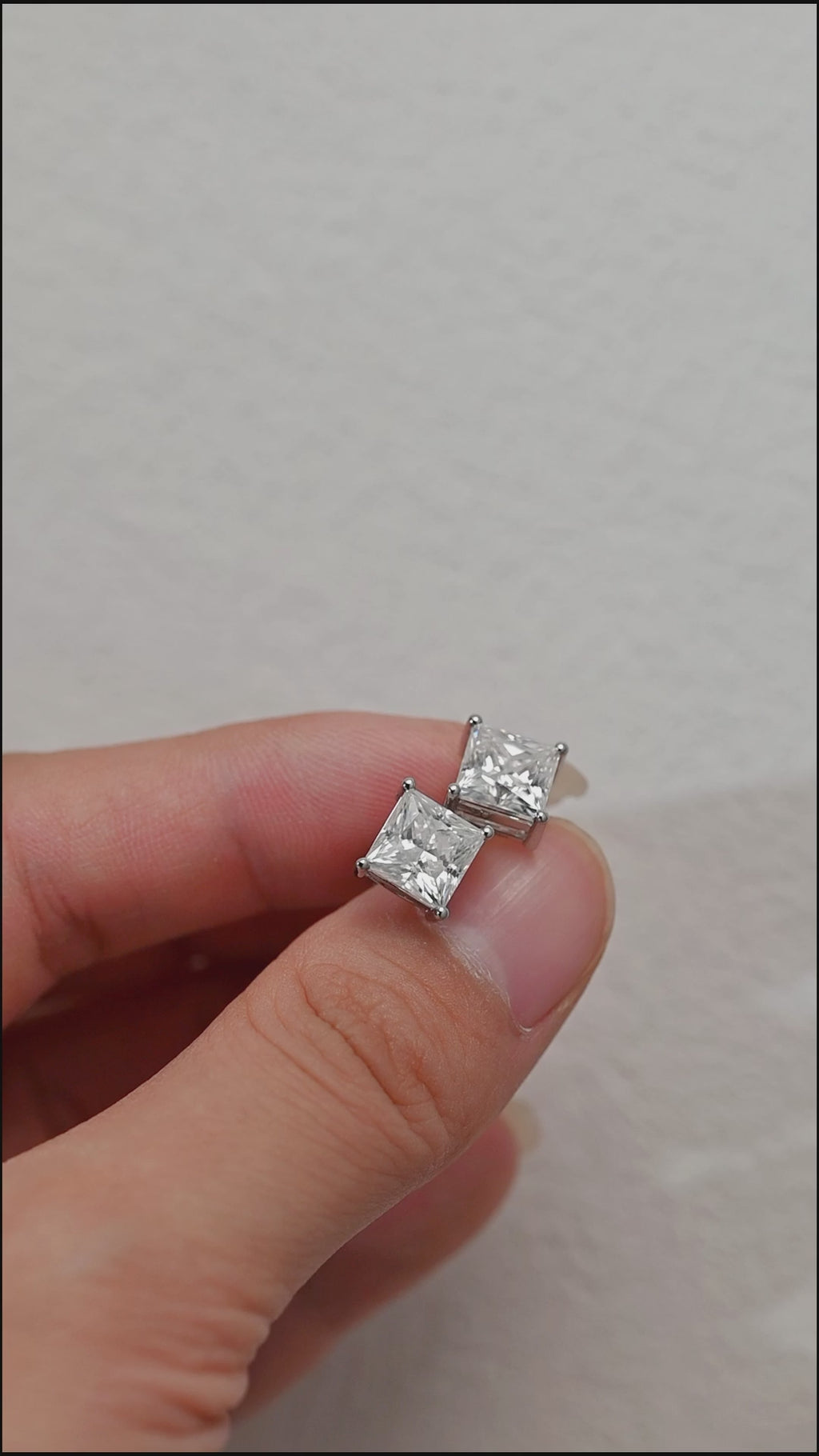 IGI Certified Princess Cut Lab Grown Diamond Stud Earrings | D VS1 EX | 2-6 CTW | 14K 18K Gold & Platinum