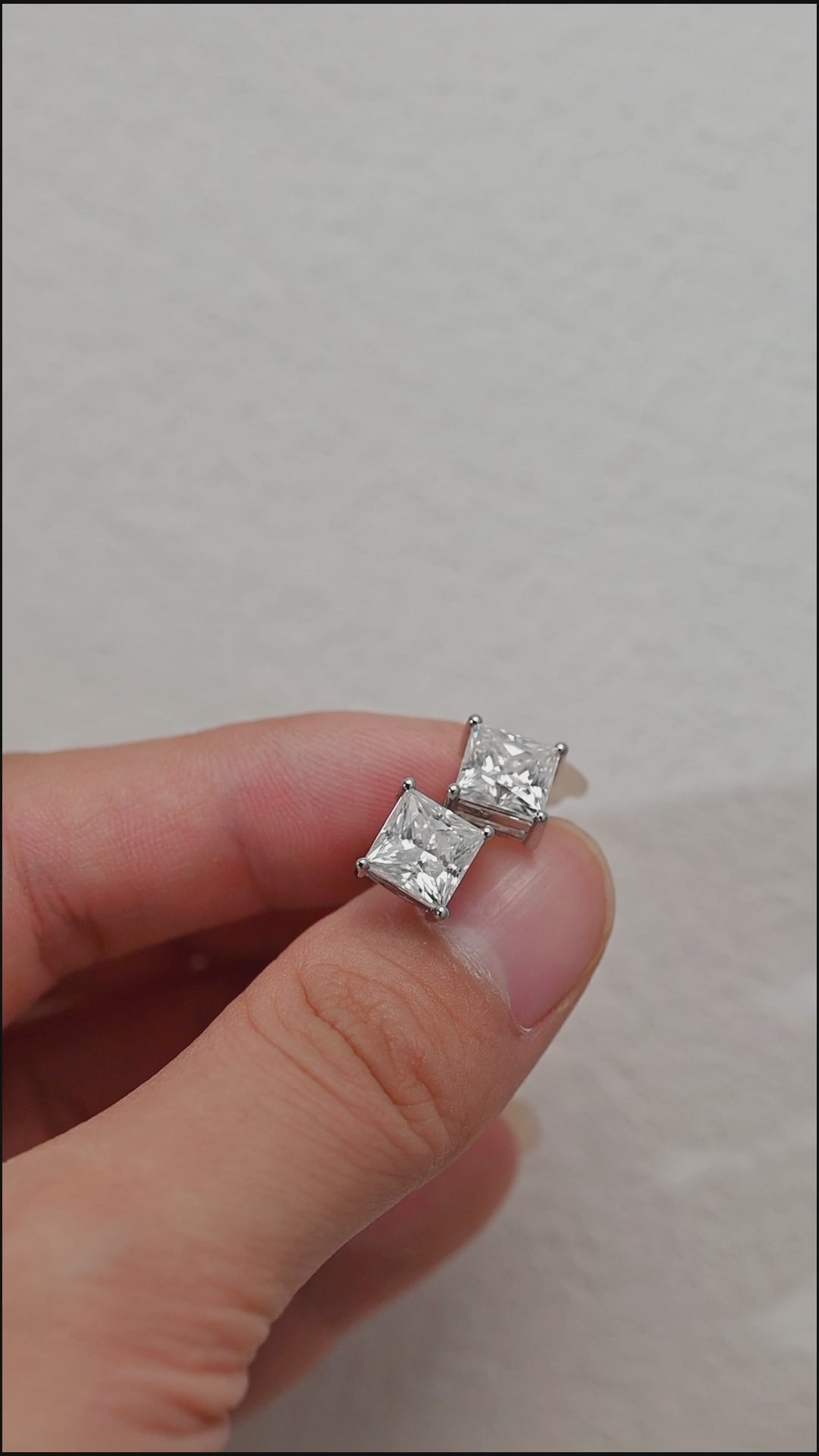 IGI Certified Princess Cut Lab Grown Diamond Stud Earrings | D VS1 EX | 2-6 CTW | 14K 18K Gold & Platinum