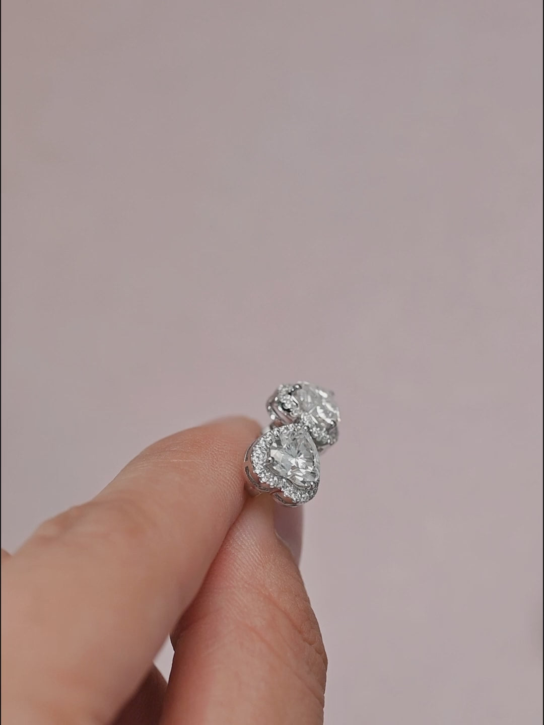 IGI Certified Heart Shaped Lab Grown Diamond Stud Earrings | 1-3 CT | 14K 18K Gold & Platinum