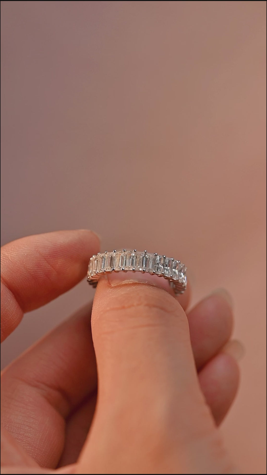 3.3 CTW Emerald & Radiant Cut Lab Grown Diamond Eternity Band | D-E VVS-VS | 14K 18K Platinum