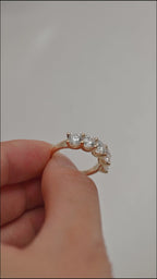 3.0 CTW Five-Stone Cushion Cut Lab Grown Diamond Band | D-E VVS-VS | 14K 18K Platinum