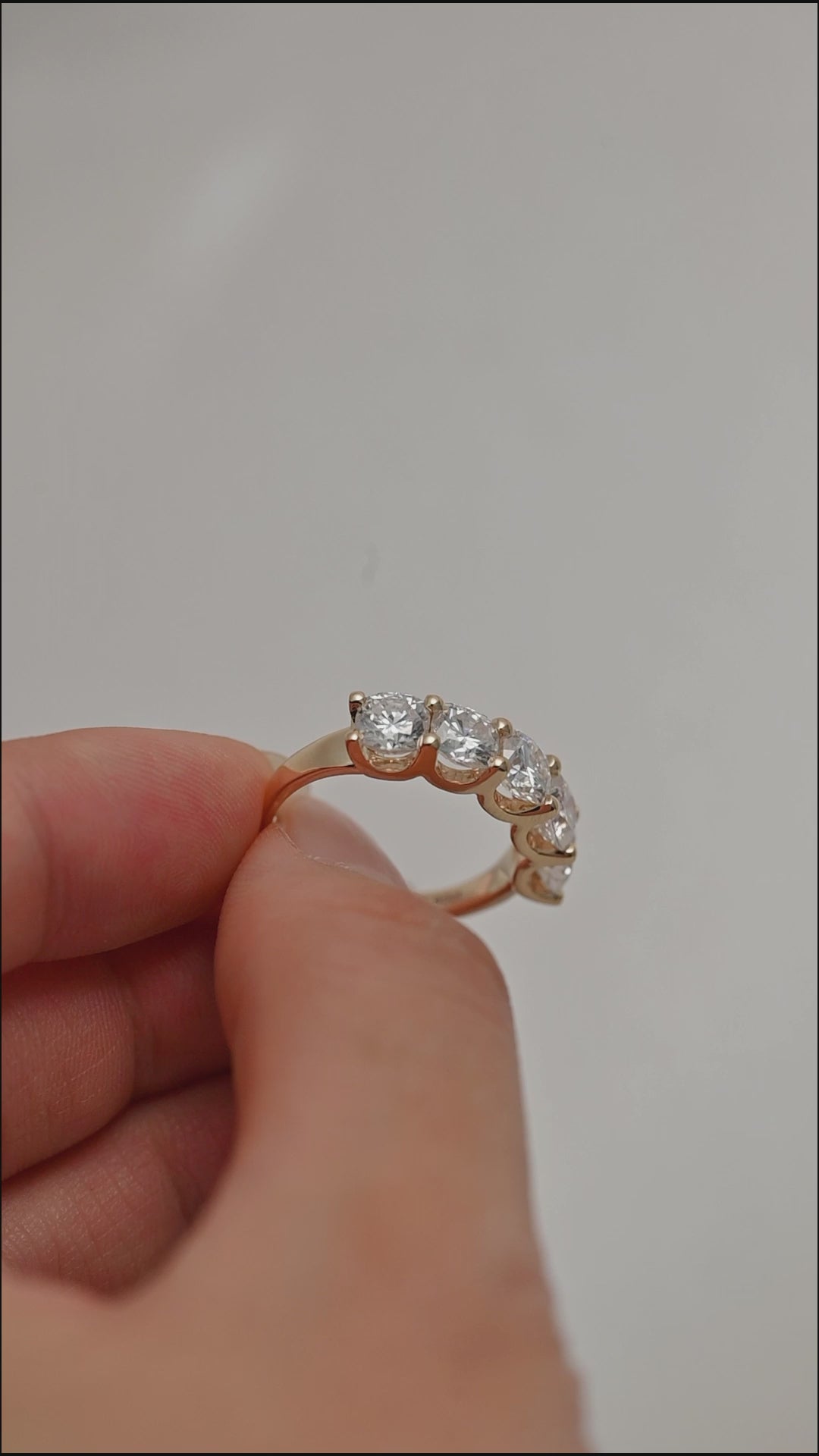 3.0 CTW Five-Stone Cushion Cut Lab Grown Diamond Band | D-E VVS-VS | 14K 18K Platinum