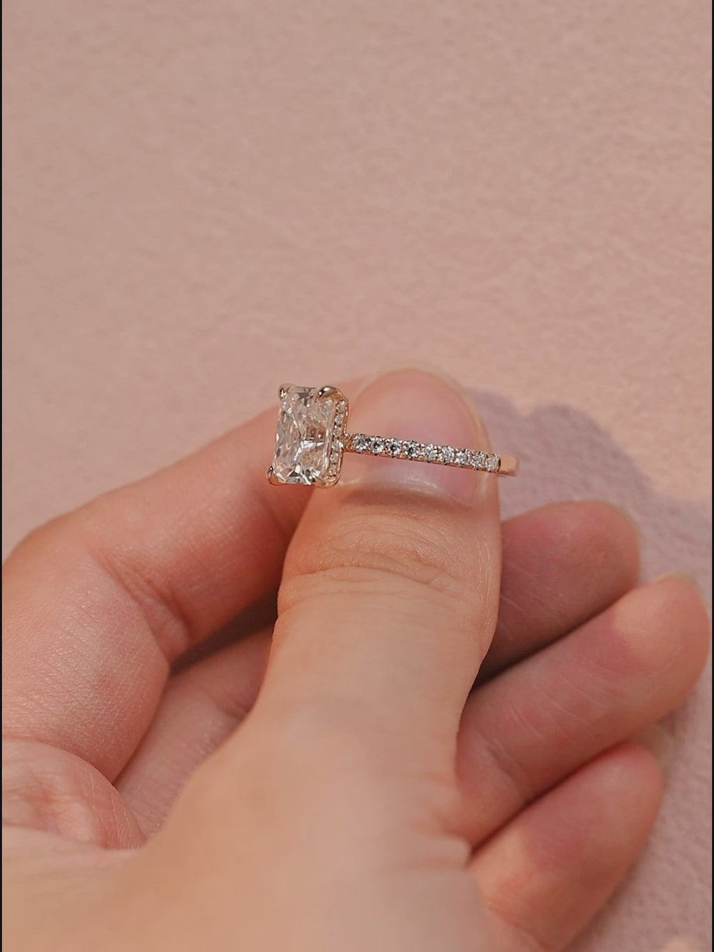 IGI Certified 1-5 Carat D Color VS1 Clarity Radiant Cut Lab Grown Diamond Engagement Ring in 14K/18K Gold or Platinum