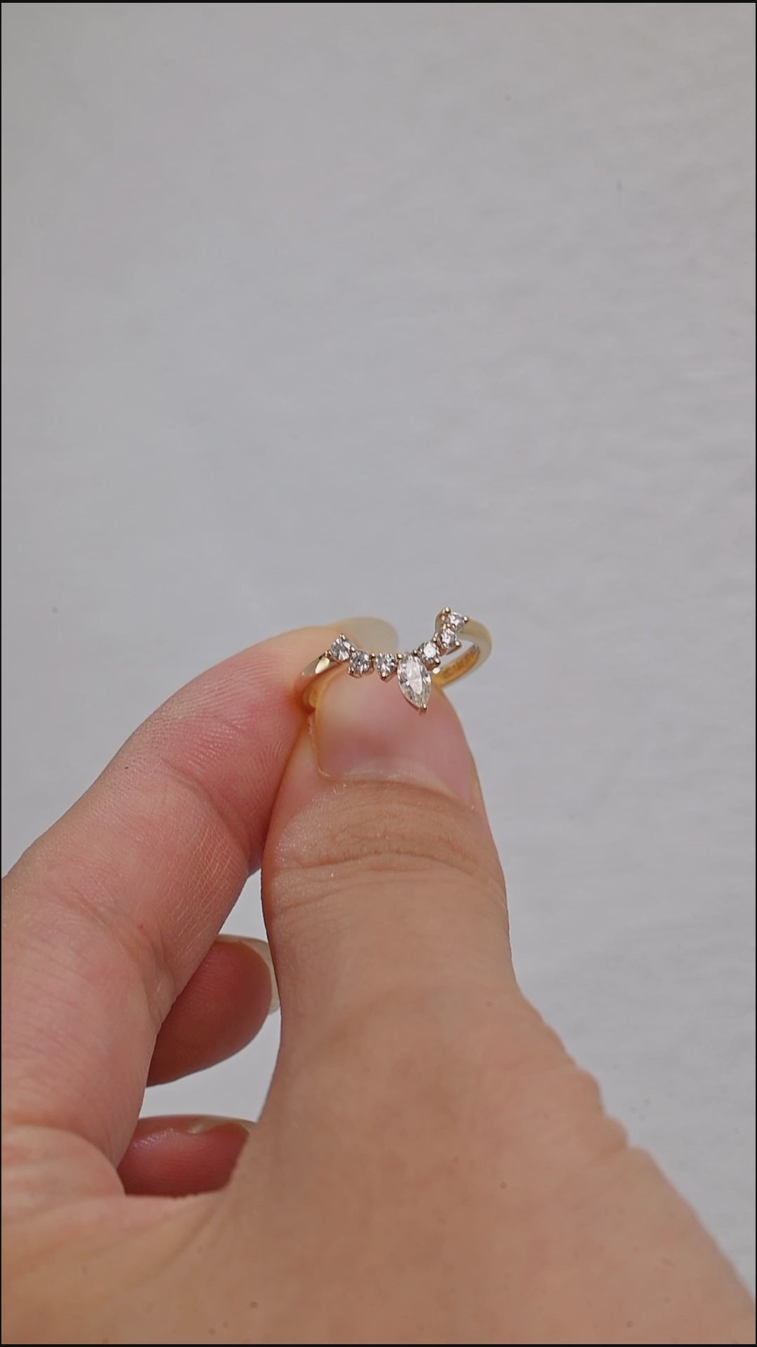 Dainty Marquise and Round Lab Grown Diamond Alternating Band | 0.3 CTW | D-E VVS-VS | 14K 18K Platinum