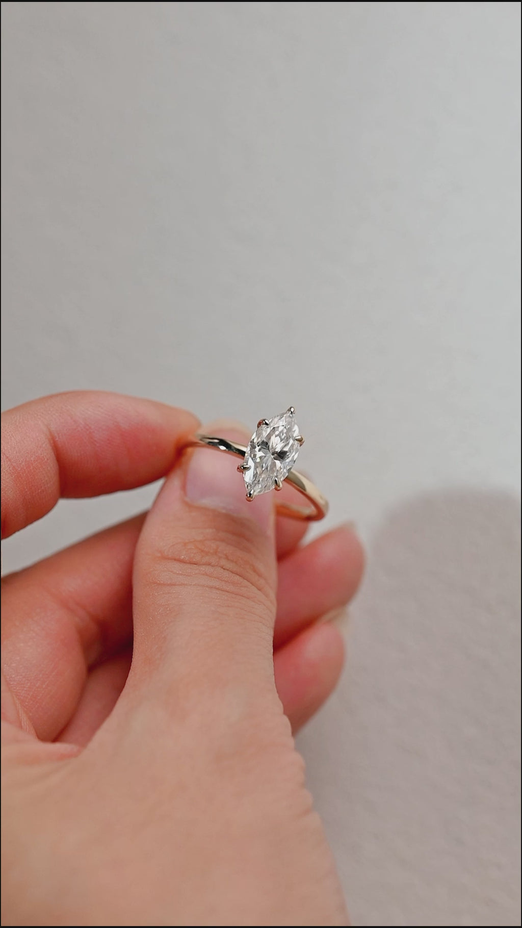 IGI Certified 1-3 Carat Marquise Lab Grown Diamond Ring | D VS1 | 14K 18K Yellow Gold