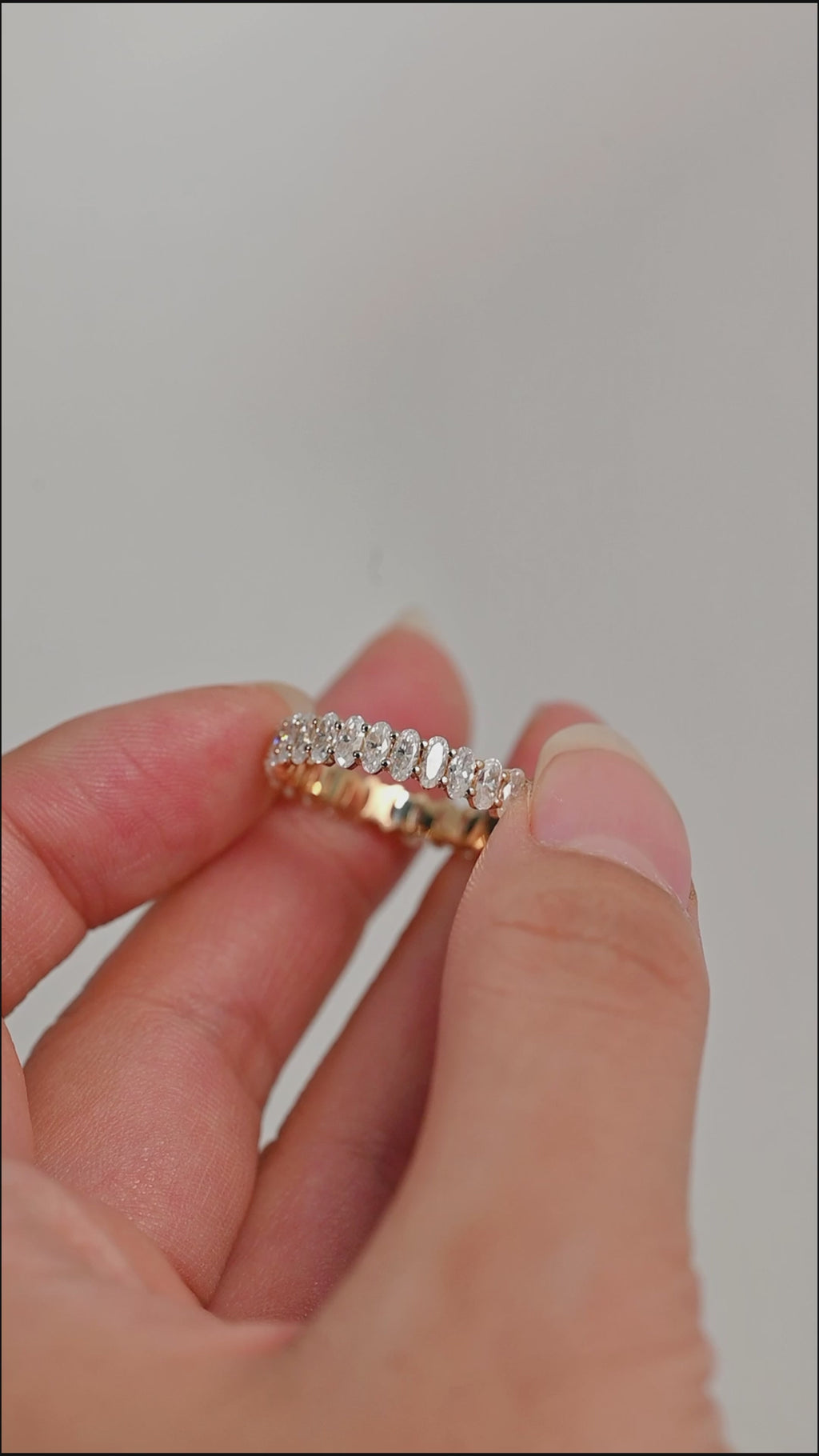 2.7 CTW Oval Cut Lab Grown Diamond Eternity Band | D-E VVS-VS | 14K 18K Platinum