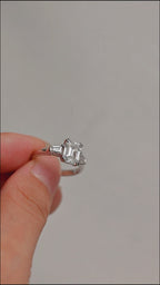 IGI Certified 1-5 Carat Emerald Cut Lab Grown Diamond Ring | D VS1 EX | 14K 18K Gold & Platinum