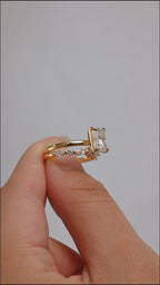Dainty Cluster Lab Grown Diamond Ring | 4 Marquise & 3 Round Stones | ~0.4 CTW | 14K 18K Platinum