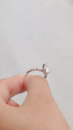 IGI Certified 1-3 Carat Marquise Cut Lab Grown Diamond Ring | 4-Accent Diamond Band | 14K 18K Platinum