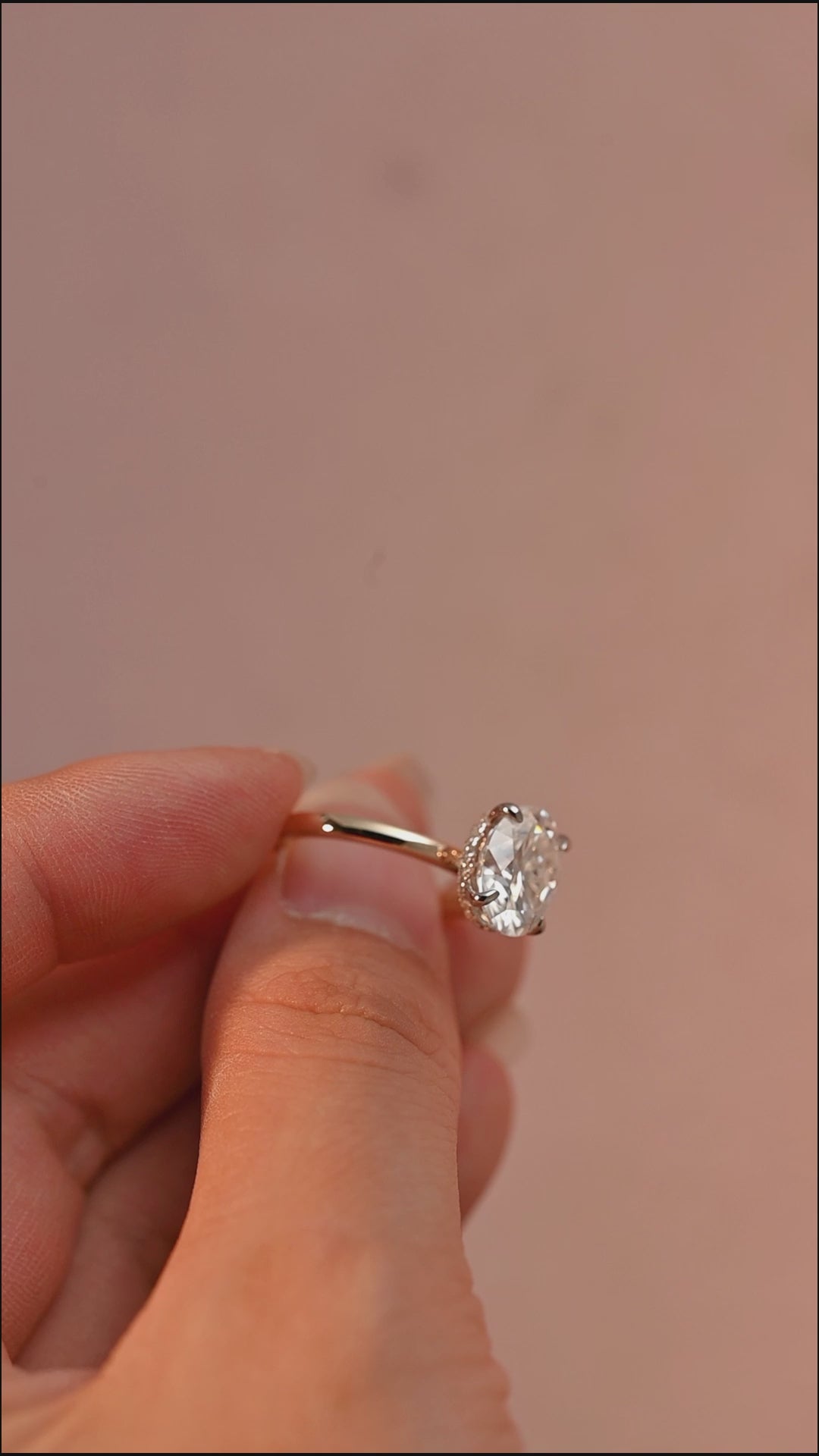 IGI Certified 1-5 Carat Oval Lab Grown Diamond Two-Tone Ring | D VS1 EX | 14K 18K Gold & Platinum