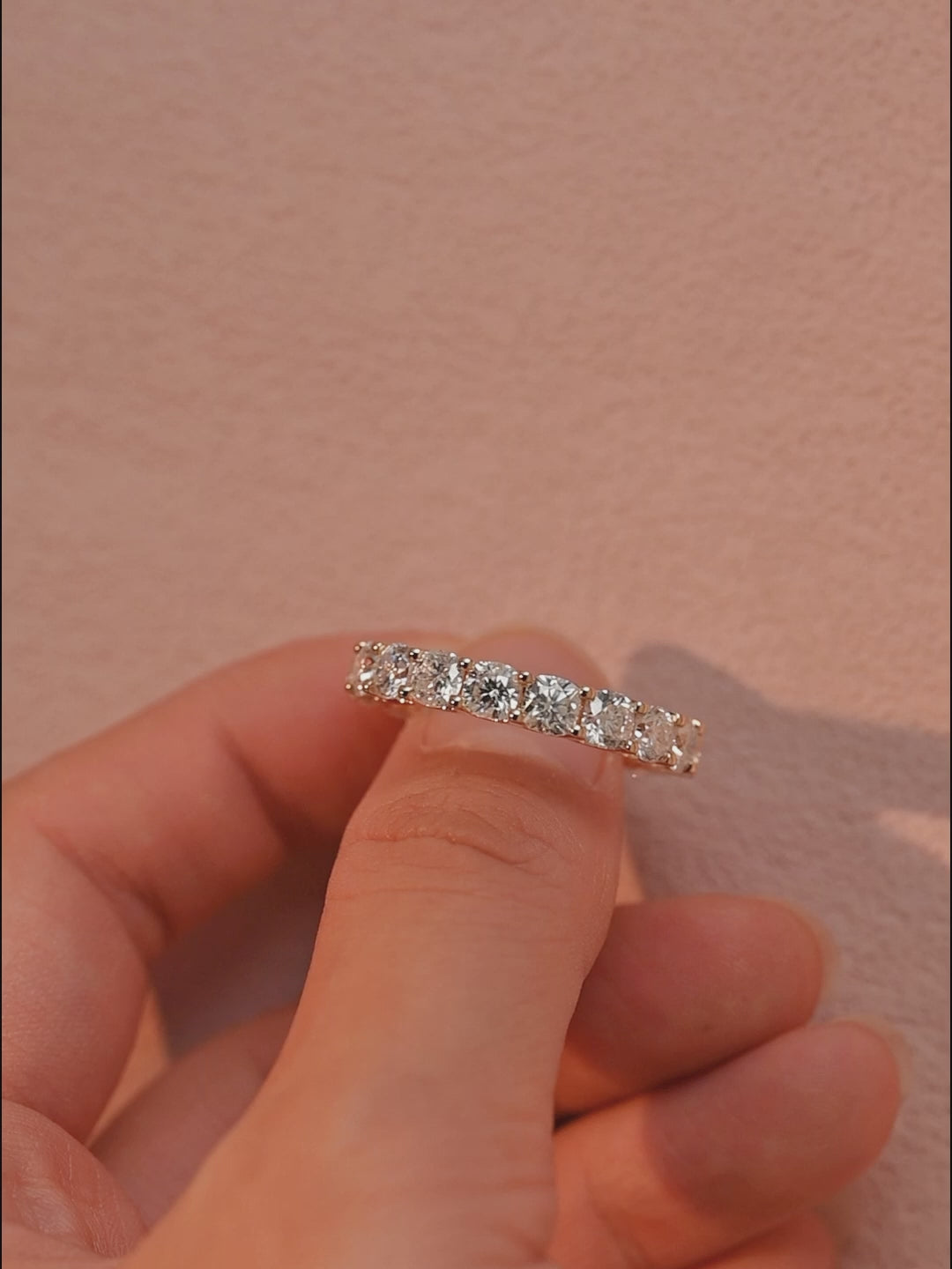 Ultra-Brilliant Round Lab Diamond Row Ring | D-E VVS-VS | 14K 18K Solid Gold