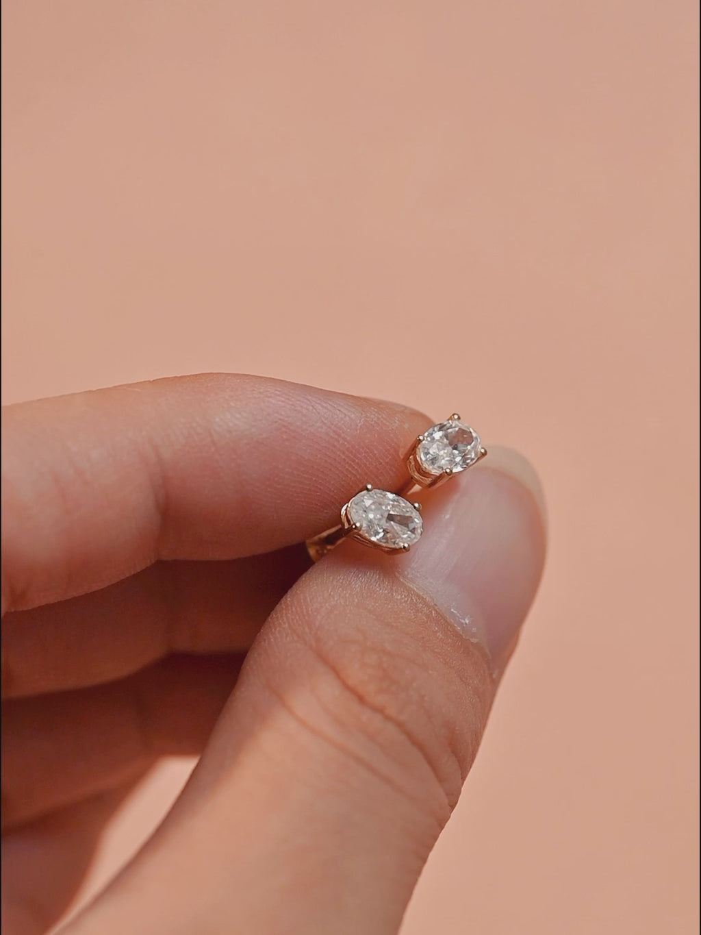 IGI Certified Oval Cut Lab Grown Diamond Stud Earrings | D VS1 EX | 1-3 CTW | 14K 18K Gold