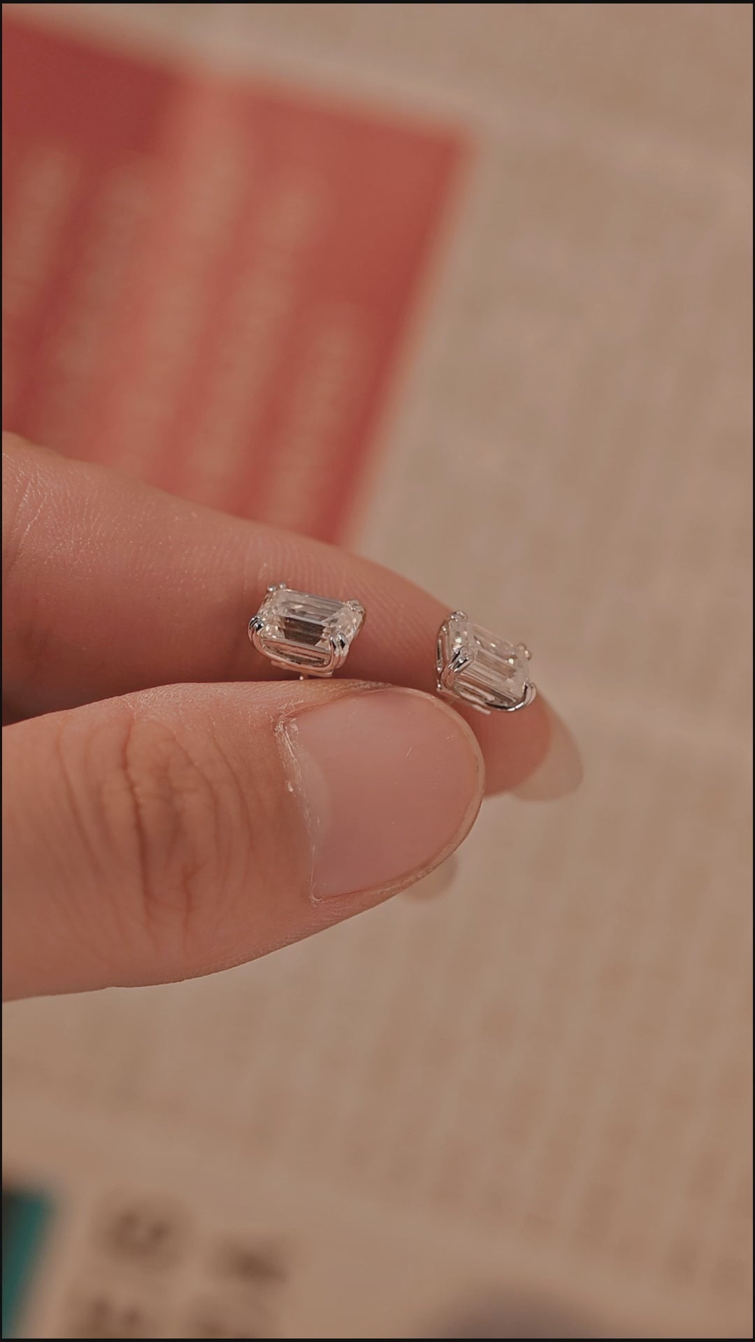 IGI Certified Emerald Cut Lab Grown Diamond Stud Earrings | D VS1 EX | 1-3 CTW | 14K 18K Gold & Platinum