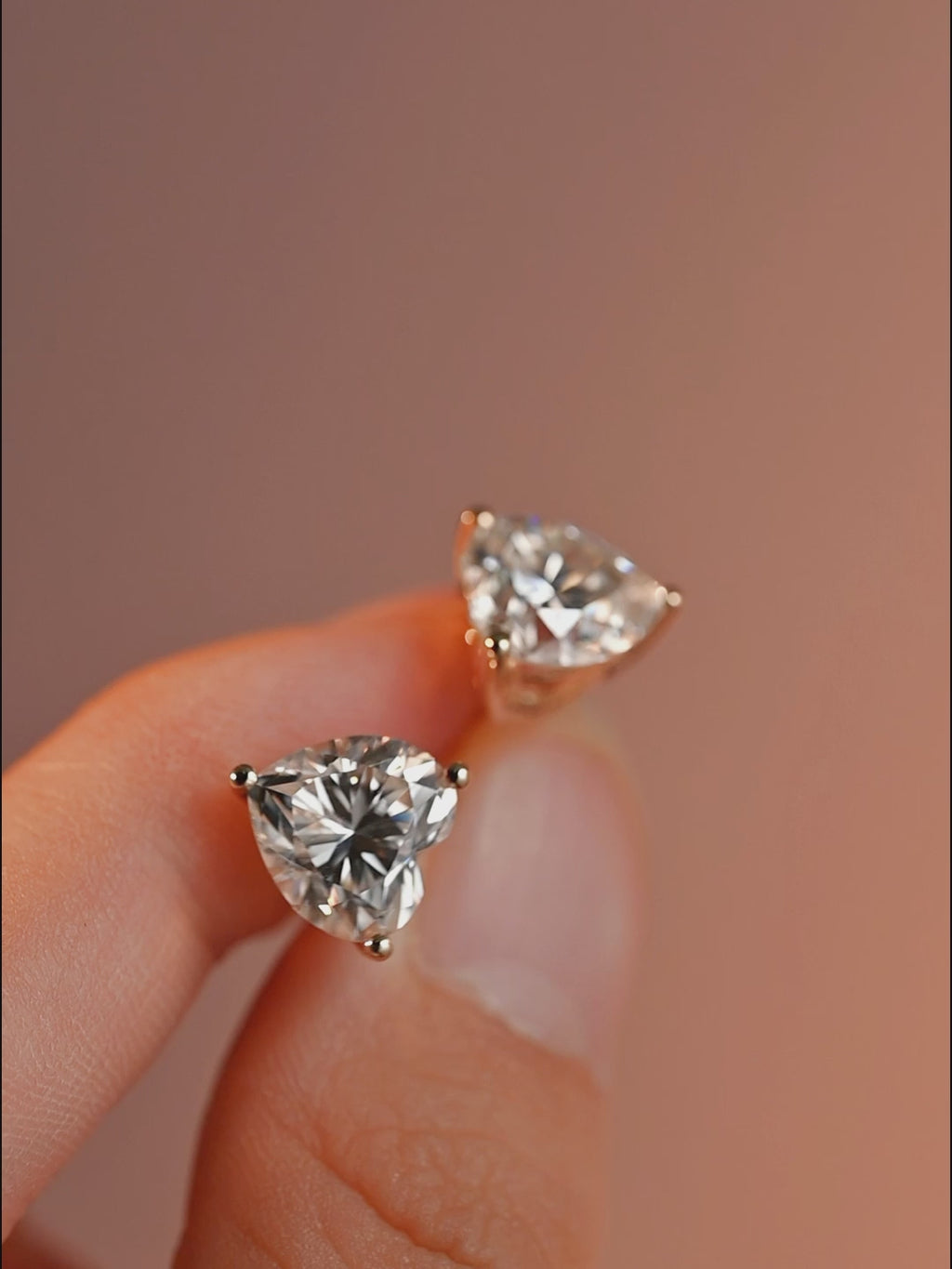 IGI Certified Heart Shaped Lab Grown Diamond Stud Earrings | D VS1 EX | 1-3 CTW | 14K 18K Gold & Platinum