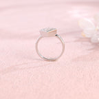 A minimalist 14k yellow gold princess cut lab grown diamond engagement ring featuring a sleek full bezel setting with a d color vs1 center stone.